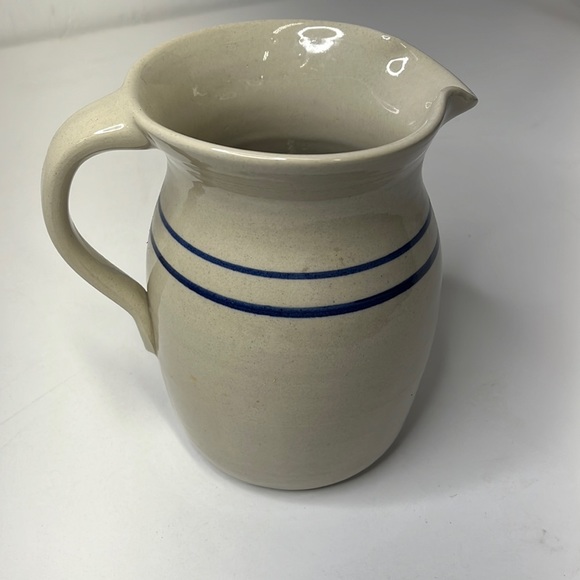 Vintage Marshall Pottery Blue Line Pitcher - Picture 1 of 4